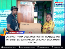 Langkah Nyata Gubernur Fakhiri ,Realisasikan Internet Satelit Starlink Di Rumah Baca Yoboi Sentani