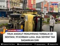 Truk Angkut Penumpang Terbalik di Sentani, 19 Korban Luka, Dua Sempat Tak Sadarkan Diri