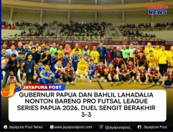Gubernur Papua Dan Bahlil Lahadalia Nonton Bareng Pro Futsal League Series Papua 2026, Duel Sengit Berakhir 3-3