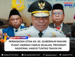 Peringatan Otda Ke-30 Gubernur Fakhiri  : Pusat-Daerah Harus Sejalan, Program Nasional  Harus Tuntas Tahun Ini